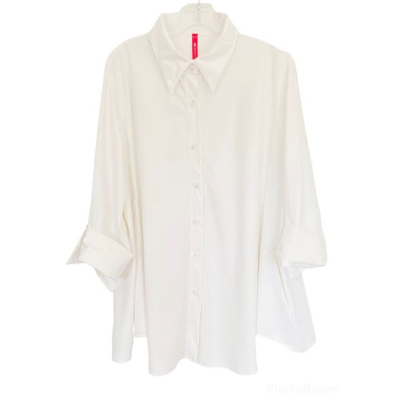 IC by Connie Oversized White Button Down Shirt/Tunic Sz XL - Picture 1 of 9